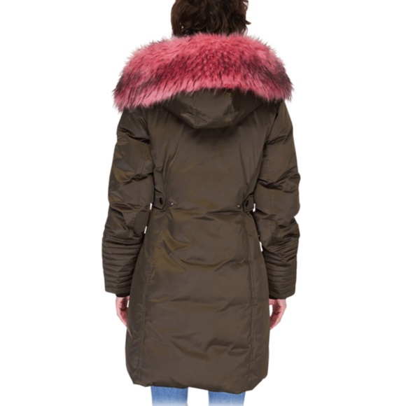 Noize Jessica Jacket forest green w/ pink fur - Picture 3 of 8
